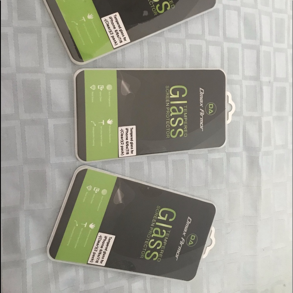 FIVE iPhone tempered glass screen protectors 6/7/8